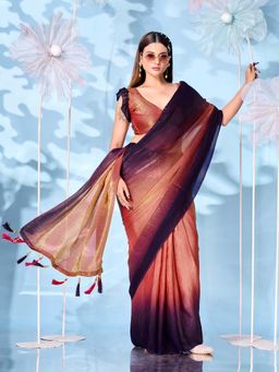 Tikhi Imli - Peach Ombre Saree with Unstitched Blouse