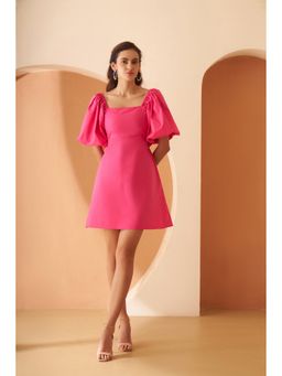 AMAGYAA - Pink Skater Mini Dress