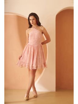 AMAGYAA - Pink Floral Print Mini Dress