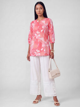 max - Women Pink Printed Straight Kurti