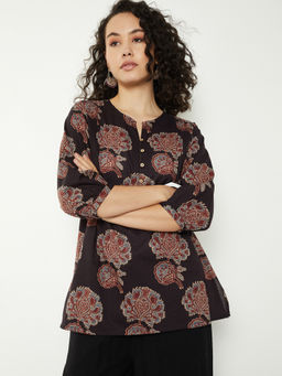 max - Women Black Printed Kurti