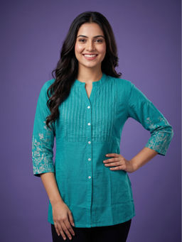 SPAN - Women Turquoise Kurti