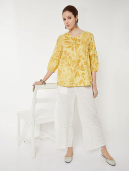 max - Women Yellow Floral Printed A-Line Kurti