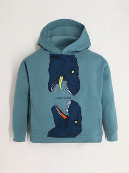 CHERRY CRUMBLE BY NITT HYMAN - Boys Green Embroidered Hoodie
