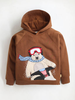 CHERRY CRUMBLE BY NITT HYMAN - Boys Brown Embroidered Hoodie