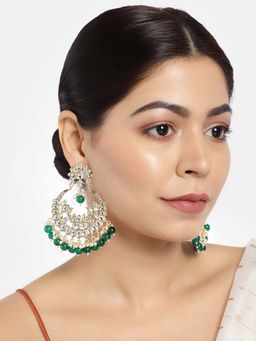 Laida - Gold-Plated & Green Classic Chandbalis