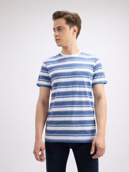 Pepe Jeans - Men's Blue Stripe Short Sleeve T-Shirt