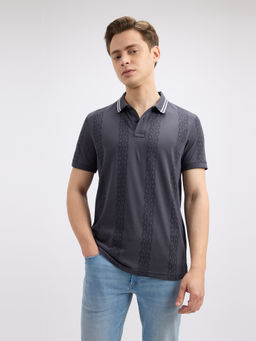 Pepe Jeans - Men's Grey Printed Polo T-Shirt