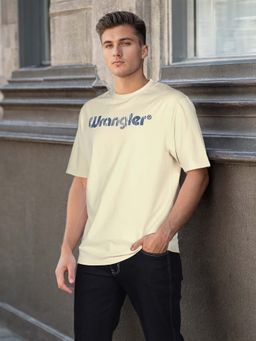 Wrangler - Men's Printed Beige T-Shirt