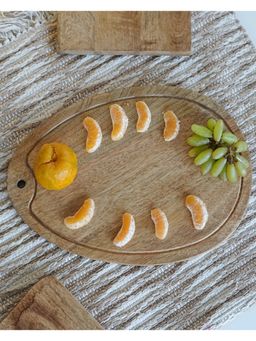 Manor House - Aachman Wooden Oval Grooved Platter Cheese Board 17.5 Inches