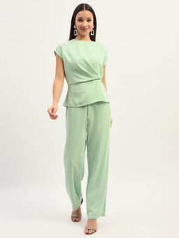 Madame - Solid Green Co-Ord (Set of 2)