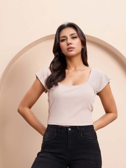 BROOWL - Pink Pure Cotton Crop Top