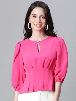 Oxolloxo - Women's Pink Pleated Top