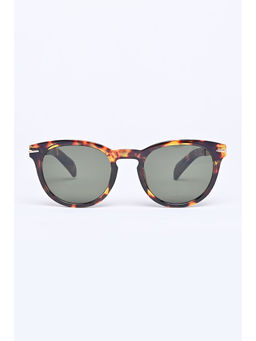 Snitch - Cheetah Round Brown Frame Green Lens Sunglasses