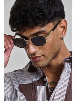 Snitch - Retro Rectangle Gold Sunglasses