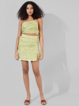 PINACOLADA - Women Solid Green Regular Fit Co-Ords Set