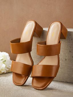 Fabindia - Brown Leather Block Heeled Sandals