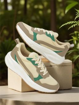 Cantabil - Beige Lightweight Solid Sneakers