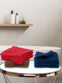 KOPA - Quick Dry 100% Cotton Soft Terry Towel -12Pc Face Towel D'Ross Solid-Multi