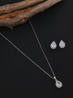 E2O - Silver Necklace with Earrings for Women