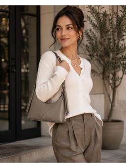 Calfnero - Genuine Leather Olive Shoulder Bag for Women