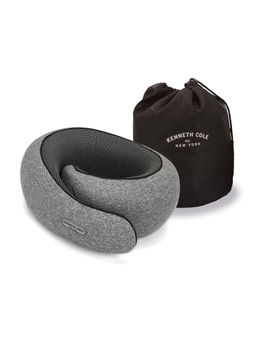 Kenneth Cole - Grey Memory Foam Travel Neck Pillow with Bag