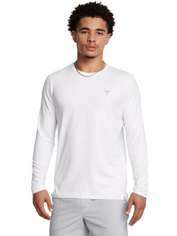 Under Armour - White Men Project Rock Authentic Crew Long Sleeve T-shirt