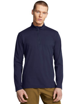 Under Armour - Blue Men Meridian One Fourth Zip Long Sleeve T-shirt