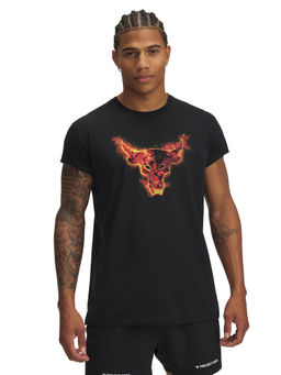 Under Armour - Black Men Project Rock Cap Sleeve T-shirt Short Sleeve T-shirt