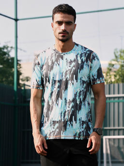 Campus Sutra - Men Multi-Color Polyester Activewear T-Shirt