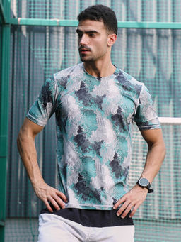 Campus Sutra - Men Multi-Color Polyester Activewear T-Shirt