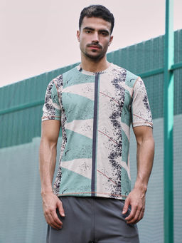 Campus Sutra - Men Multi-Color Polyester Activewear T-Shirt