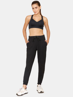 Zivame - Zelocity Relaxed Fit Cotton Rich Joggers -Jet Black