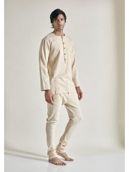 Genes Lecoanet Hemant - Beige Nirvana Full Sleeves Round Neck Kurta