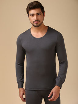 Van Heusen Innerwear - Men Cloud Burst Grey Warmtech & Low Neck Thermal T-Shirt