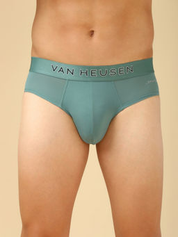 Van Heusen Innerwear - Men Sage Green Swift Dry & High Stretch Mesh Briefs