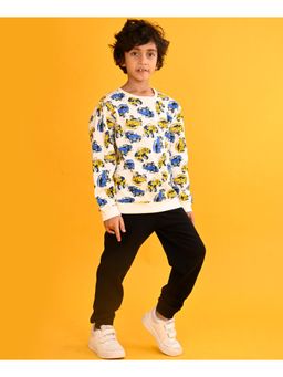 ANTHRILO - Cars Print Boys Fleece Sweatshirt Black Jogger (Set of 2)