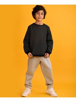 ANTHRILO - Drone Print Sweatshirt Grey Fleece Jogger (Set of 2)