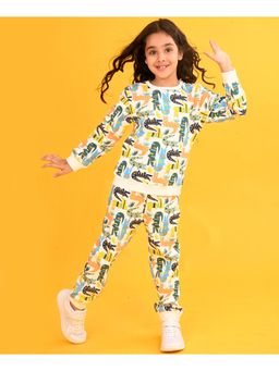 ANTHRILO - Crocodile Girls Fleece Sweatshirt Jogger (Set of 2)
