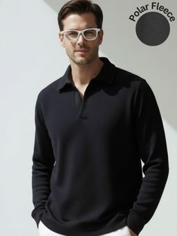 RIGO - Men Solid Black Regular Fit Sweatshirt