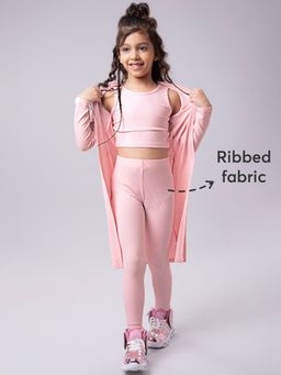 Hopscotch - 3-Piece Textured T-shirt, Shrug and Leggings