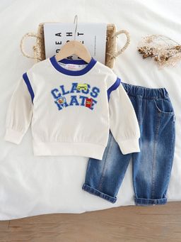 Hopscotch - 2-Piece Text Typography Sweatshirt and Jeans