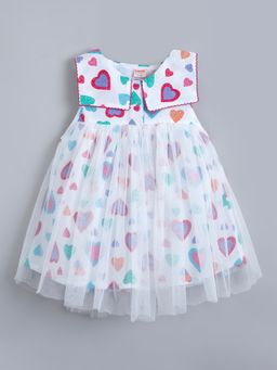 Hopscotch - Pure Cotton Heart Print Casual Dress