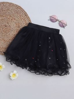 Hopscotch - Girls Black Ruffled A-Line Skirt