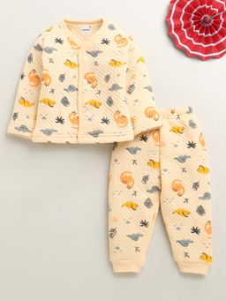 Bumzee - Peach Boys Full Sleeves Polyfill Winter Jabla and Pyjama