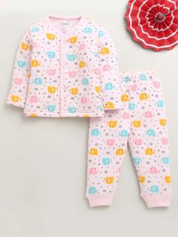 Bumzee - Pink Girls Full Sleeves Polyfill Winter Jabla and Pyjama