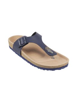 Metro - Womens Blue Flat ChappalsMetro Blue Synthetic Solid/plain Women Sliders
