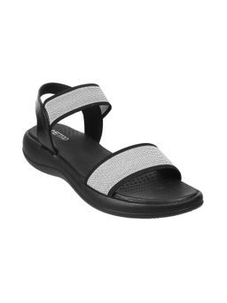 Metro - Womens Black Platform HeelsMetro Black Synthetic Stripes Women Sandals