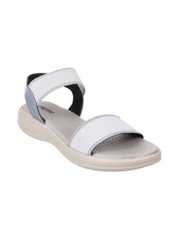 Metro - Womens Grey Platform HeelsMetro Grey Synthetic Stripes Women Sandals