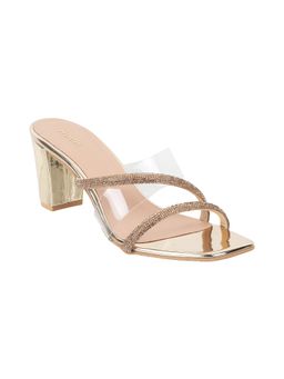 Mochi - Gold Synthetic Embellished/sequined Women Heels